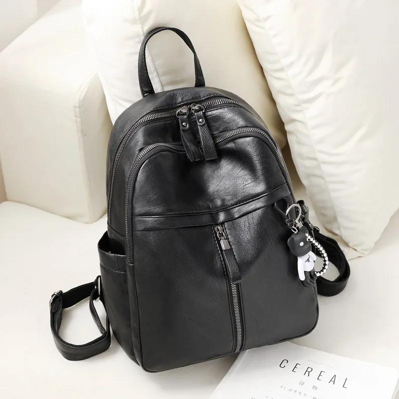 

Backpack Women's 2019 New Style Fashion Korean-style Versatile Fashion Soft Leather Women's Backpack Student School Bag WOMEN'S