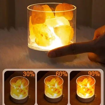 

Natural Crystal-Salt LED Lamp Night Light Air Purifier Dimmer Night Light household accessories 2019 new arriivals best selling