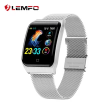 LEMFO F9 Смарт-часы для мужчин IP68 водонепроницаемый стальной корпус ремешок монитор сердечного ритма кровяного давления 200 мАч батарея спортивные умные часы