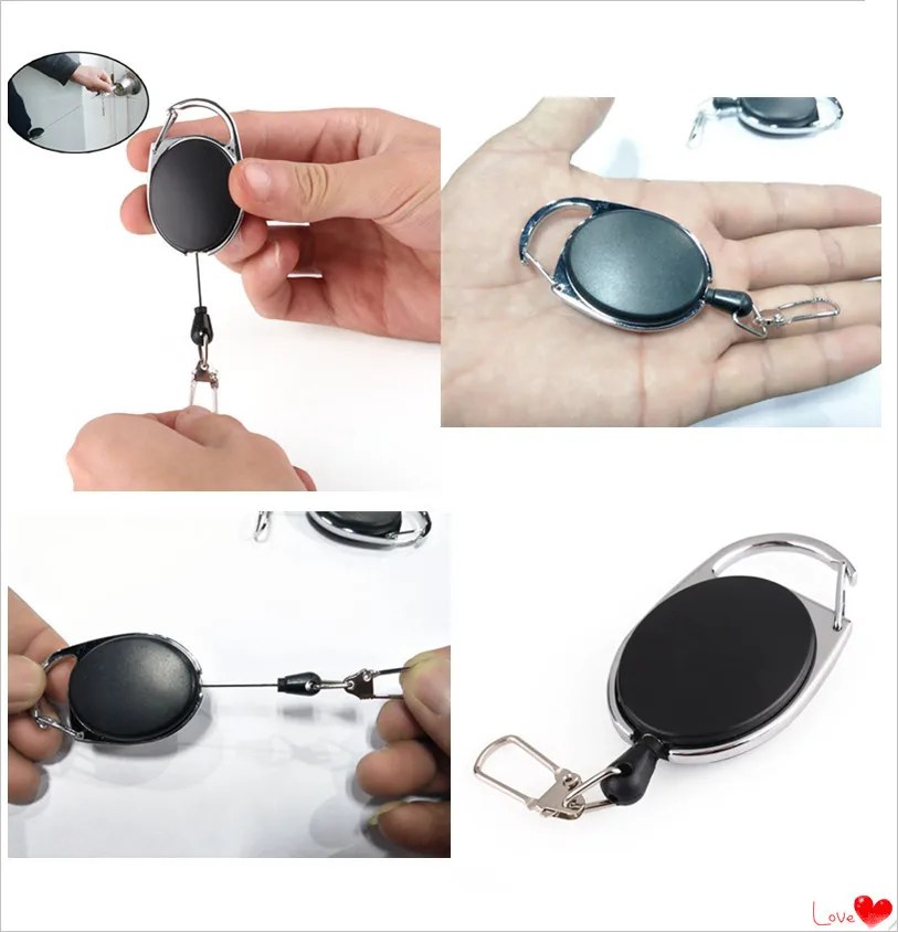 Выдвижная катушка для бейджа из цинкового сплава ABS пластик ID Lanyard имя бирка держатель для карты бейдж катушка откатная лента брелок цепь зажимы