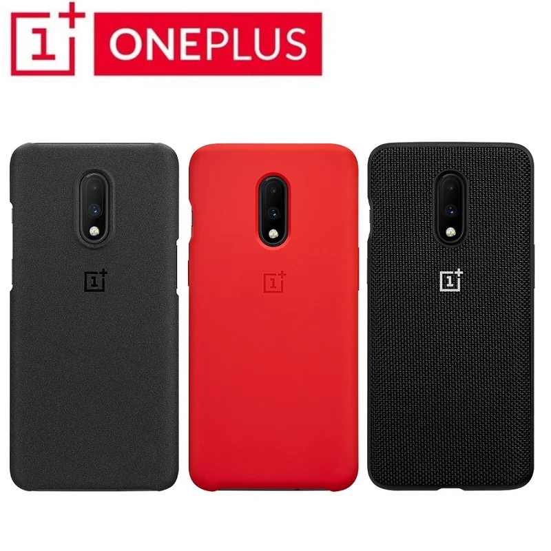 

100% Original Oneplus 7 case Personalized Case Sandstone Black silicon Aramid Fiber Bumper karbon Nylon cover for oneplus 7