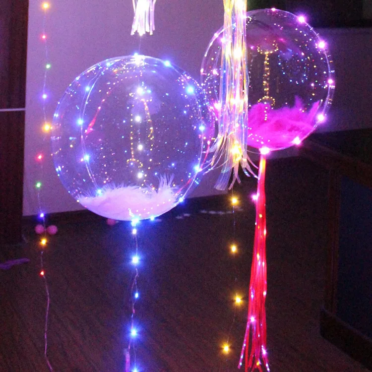 

Night market stalls hot style transparent bobo ball 3 meters led twinkle light emitting wave line lamp lights led balloons