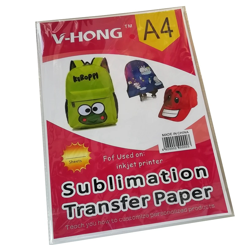 Format A4 de la sublimation du papier pour vêtements de couleur claire 100  feuilles/Pack 20 Packs/carton - Chine La sublimation du papier, papier de  transfert de chaleur