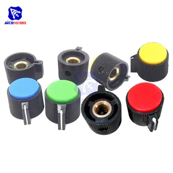 

5PCS/Lot Multi-Color 6 mm Knurled Shaft Insert Dia. Potentiometer Rotary Control Knobs Switch Knob 16mm Diameter x 23mm Height