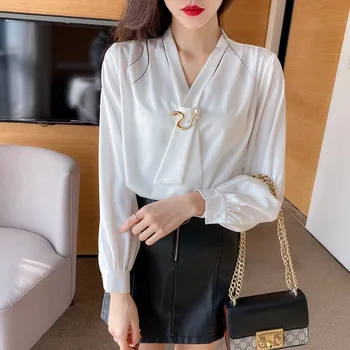 

L 2020 Autumn and Winter Korean-style Fashion Elegant Slimming Loose Shirt Female