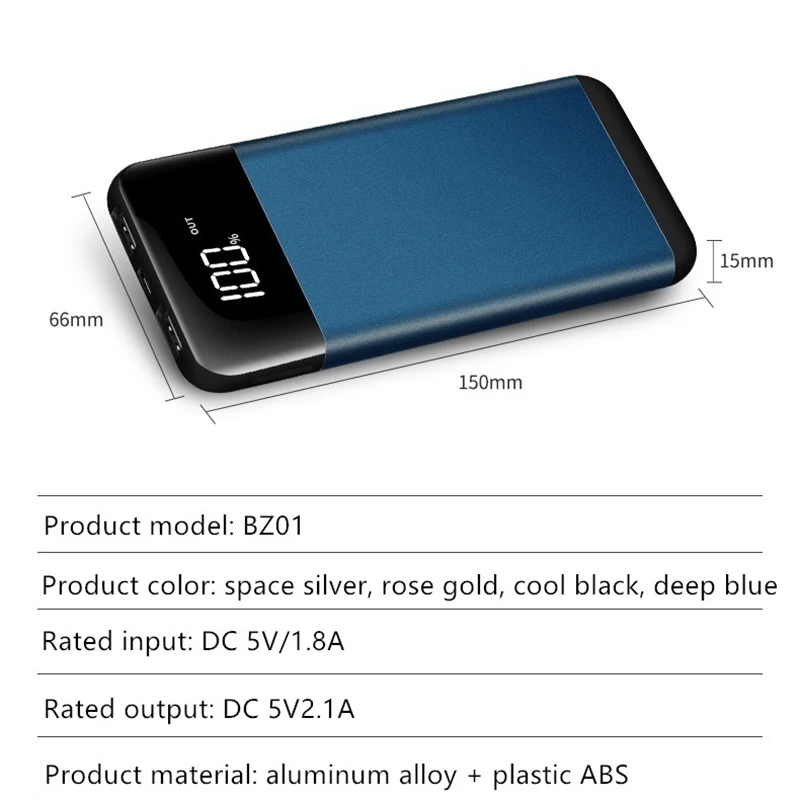 Real 10000mAh Powerbank Mobile Battery Portable Charger Poverbank External Battery Power Bank for Xiaomi Poverbank Pover Bank