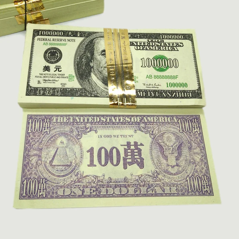 

240Pcs $100000 Dollar One Million Joss Paper Heaven Bank Money Notes Ancestor Ghost Hell Feng Shui Pray Peace Health Good Luck