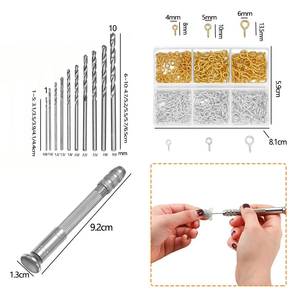 Metal Hand Drill Equipment Resin Epoxy Mold Tools Drill Screw Jewelry Making  1se