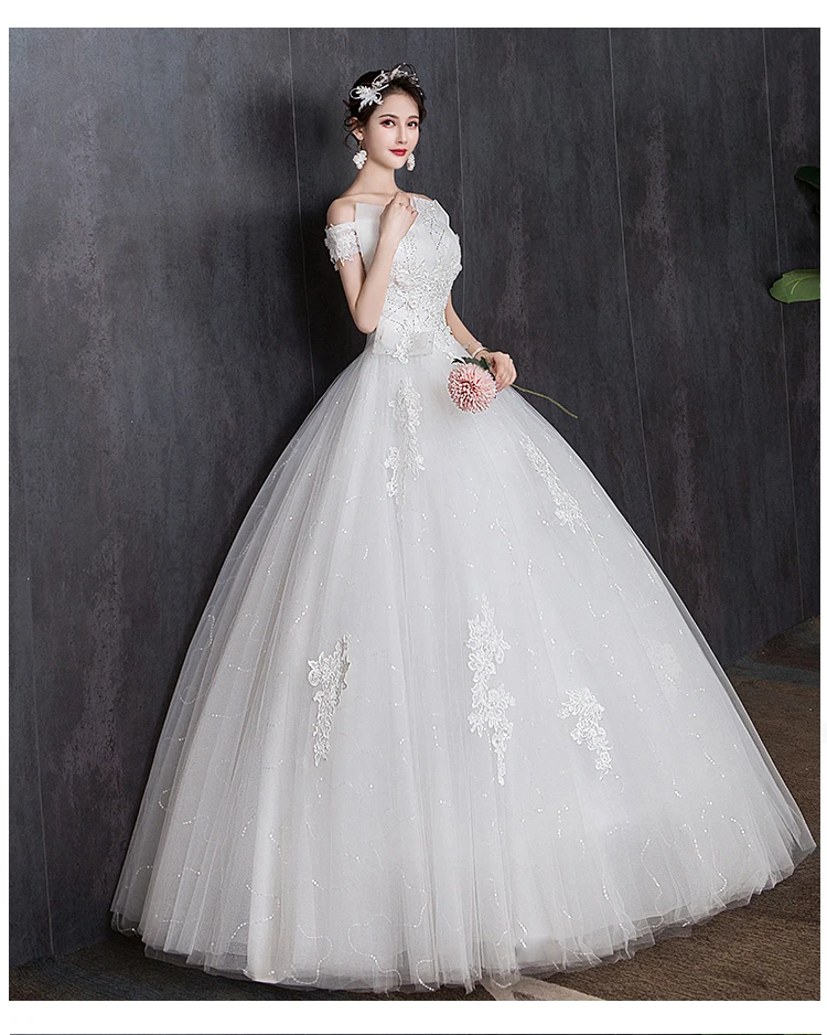 Vestido de noiva bordado, vestido de noiva luxuoso para casamento
