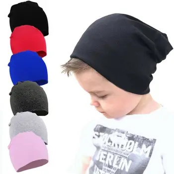 

Winter Warm Baby Cap Children Toddler Boy Girl Infant Cotton Soft knitting Hat Solid Turban Head Wrap