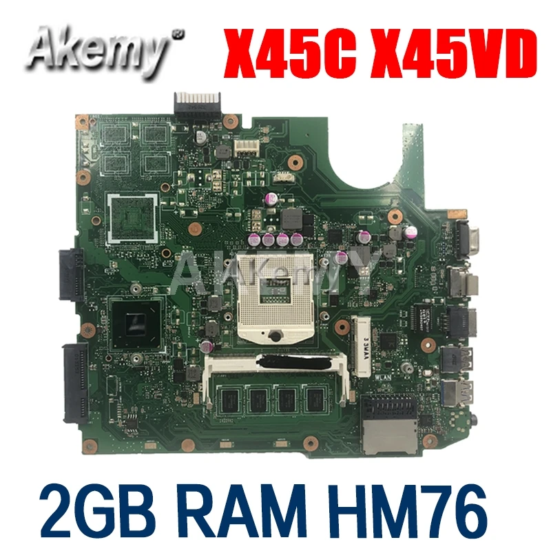 X45VD материнская плата для ASUS X45V X45C ноутбука SLJ8E HM76 REV 2 0 с Гб оперативной памяти 100%