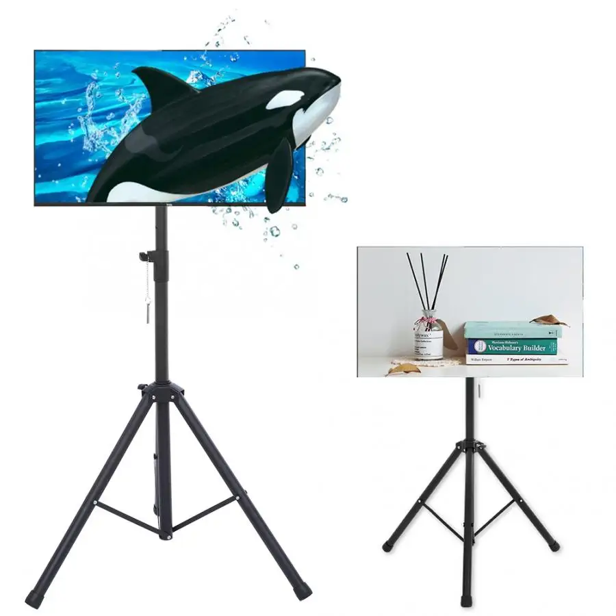 

Tripod TV Holder Portable Floor Stand 110-170cm Height Adjustable Mount for 26" to 50" Flat Screen Display Load-bearing 50KG