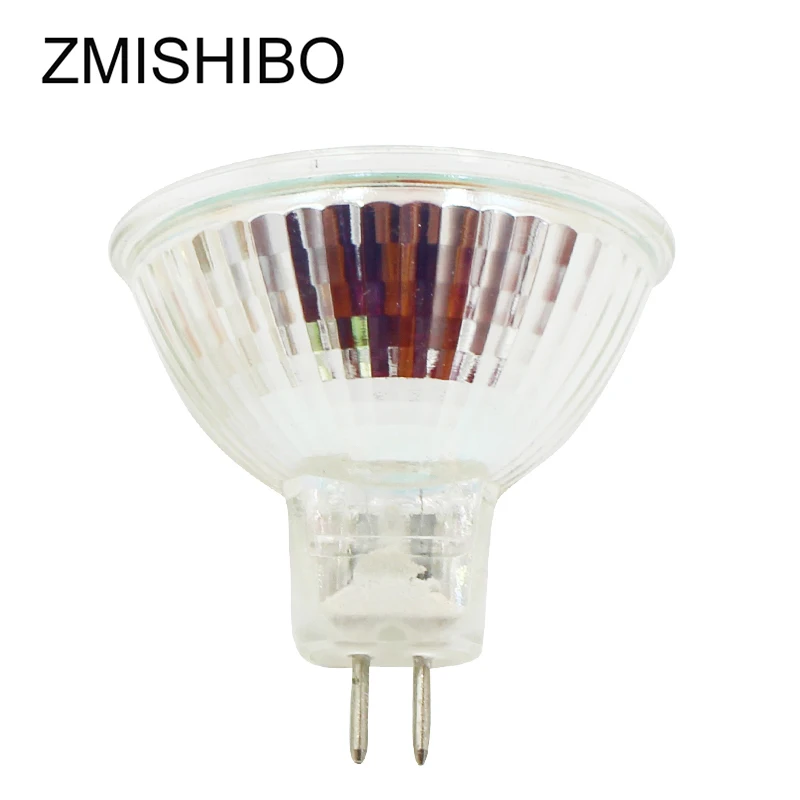ZMISHIBO 10 шт./лот MR16 GU5.3 галогенная лампа 12 В 20 Вт 35 Вт 50 Вт 220 В JCDR 50 мм прозрачное стекло с регулируемой яркостью точечные светильники теплый белый 2700 к
