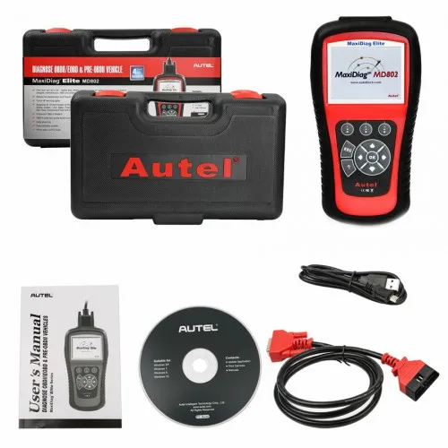 MaxiDiag Elite MD802 для 4 системы с датастримом модель двигателя, трансмиссия, ABS и сканер кода подушки безопасности