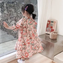 Коллекция года, Осенние милые платья для маленьких девочек модные праздничные платья принцессы с цветочным принтом Повседневное платье с длинными рукавами для девочек 2-6Y