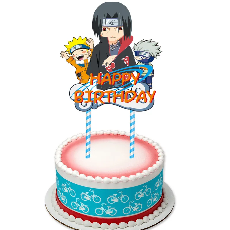 ONKTRI Decorazioni di Compleanno Naruto Palloncini Decorazioni per Feste,44Pcs Naruto Tema Party Set Happy Birthday Banner Lattice Balloon Cake Topper per Bambini Compleanno Decorazione per Feste 