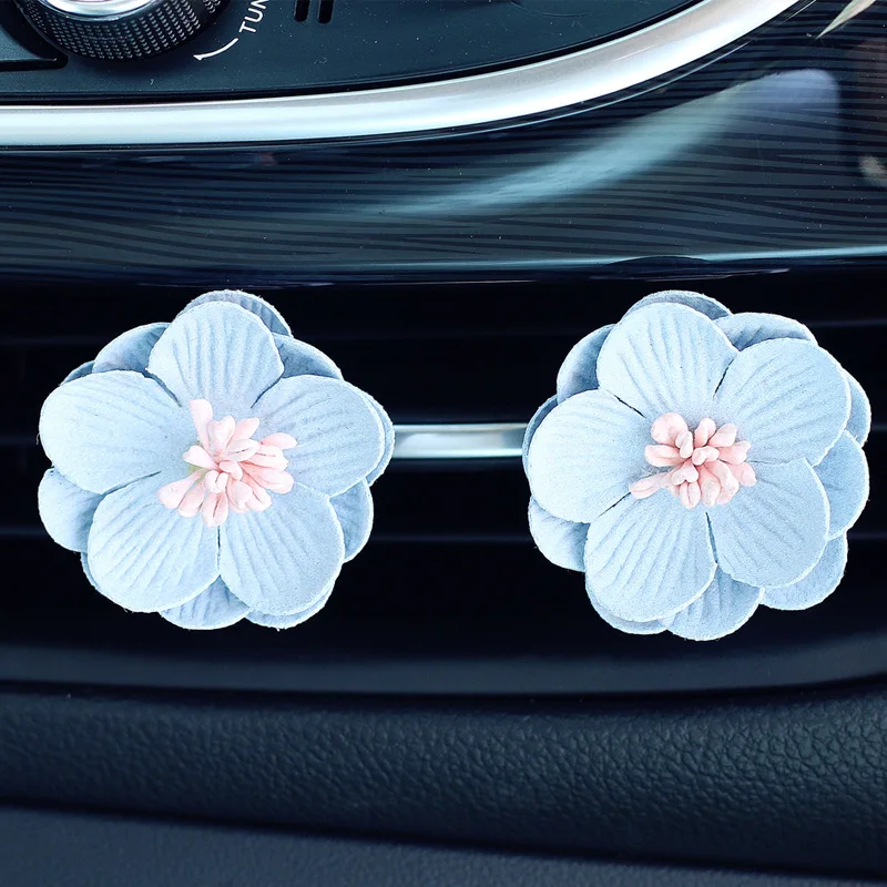 1 пара автомобильный ароматизатор на клипсе цветочный Декор освежитель воздуха автомобильные вентиляционные твердые духи запах диффузор автомобильные аксессуары интерьер - Название цвета: Синий