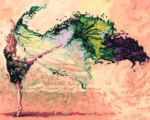HUACAN живопись по номерам балетная танцовщица DIY Раскраска по номерам ручная роспись наборы Рисование холст картины рисунок домашний декор - Цвет: SZHC1179