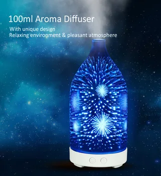 

air humidifier Essential Oil Diffuser 3D Ultrasonic AromaWith LED Changing Light Air humidifier Essential Oil Cool Mist