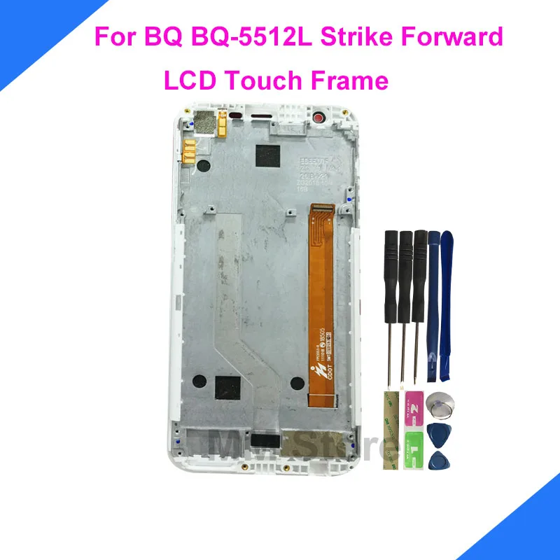 

For BQ BQ-5512L Strike Forward LCD Display With Touch Screen With Frame Digitizer Assembly Replacement +Tools+3M Sticker