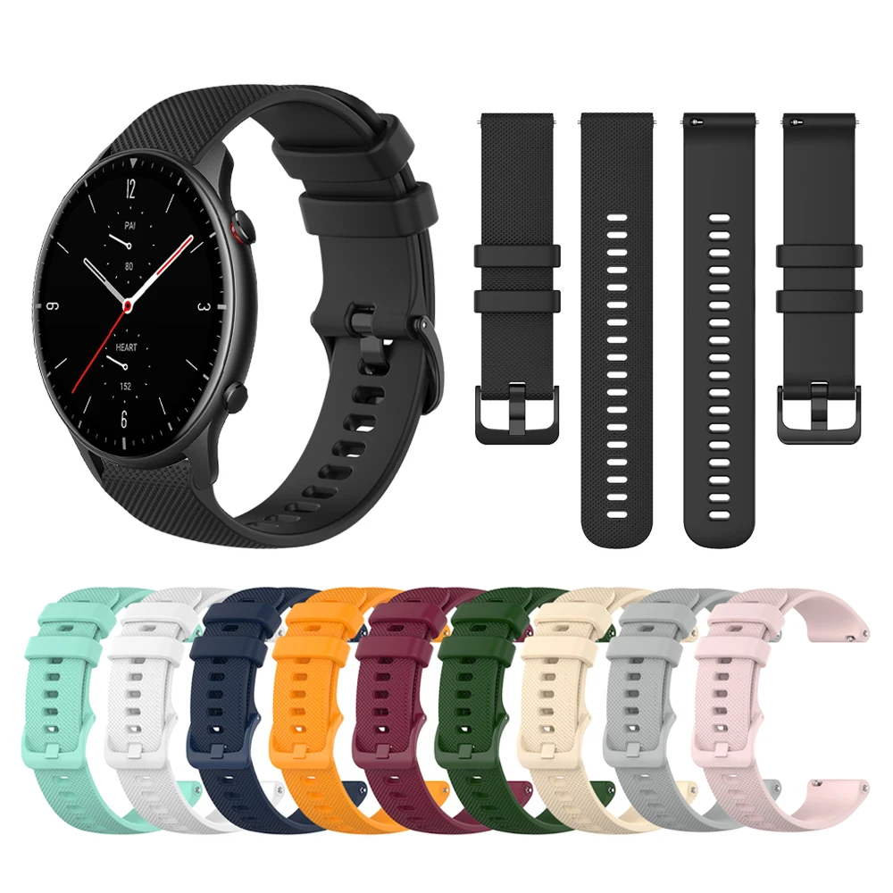 Ремешок силиконовый спортивный для Huami Amazfit GTR 2 браслет GTS 42 мм 47 Stratos 3 ремешок