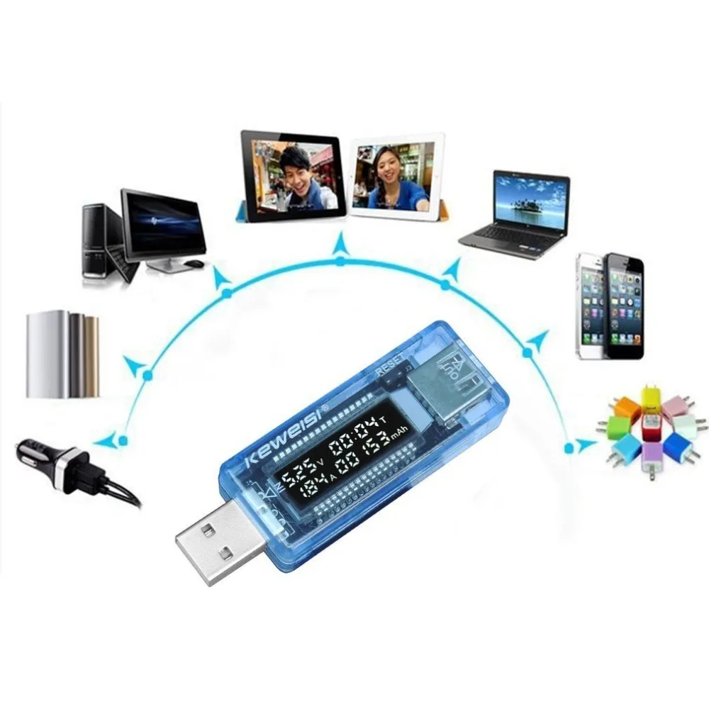 LCD Mobile Battery Tester Power Detector Voltage Current Meter USB Charger Doctor 30% off  Bank Tester Meter Voltmeter