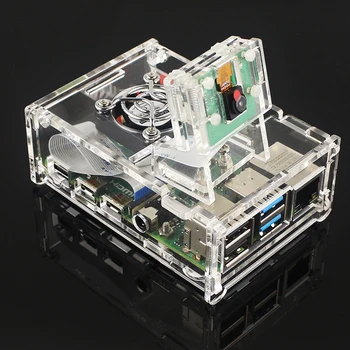 

Clear Acrylic Case Enclosure Box With Camera Bracket For Raspberry Pi 4 Model B Brand New And High Quality