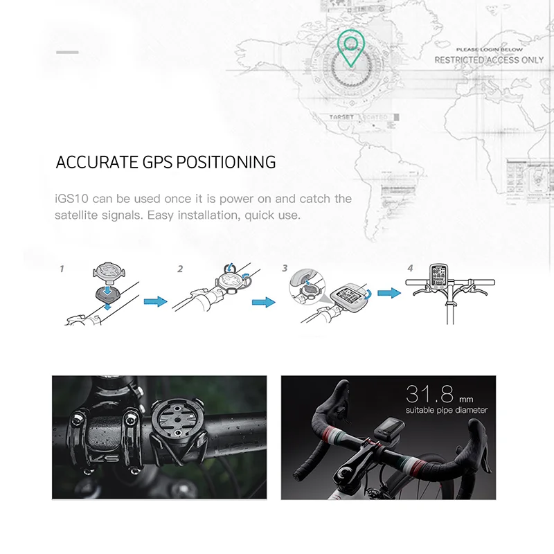 IGPSPORT Radfahren Computer IGS10 ANT + Bluetooth 40 Wasserdichte IPX6 Drahtlose Sport GPS Computer