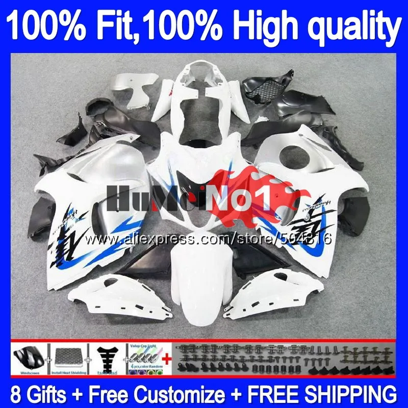 Инъекции для SUZUKI GSXR-1300 GSXR 1300 Hayabusa белого и черного цвета 30MC. 27 GSXR1300 2008 2013 08 13, 14, 15, 16 лет обтекатель