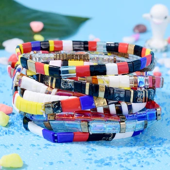 

SHINUSBOHO Mix Tila Beads Bracelets for Women MIYUKI Charm Bracelet Men Fashion Friendship Pulseras Mujer Jewelry