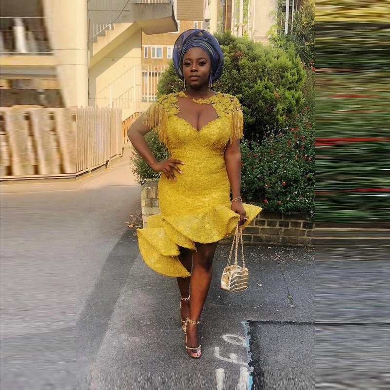 mid length yellow dress