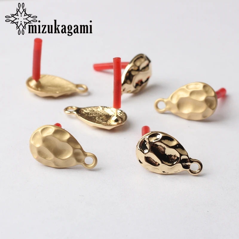 Golden Zinc Alloy Tear Water Drop Earrings Base Connectors Linker 6pcs/lot 11*19mm For DIY Earrings Jewelry Making Accessories