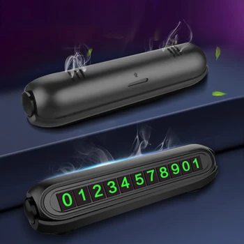 

2 in 1 Function Luminous Car Temporary Parking Card Sticker Car Air Freshener Phone Number Card Plate Car Fragrant Accessories