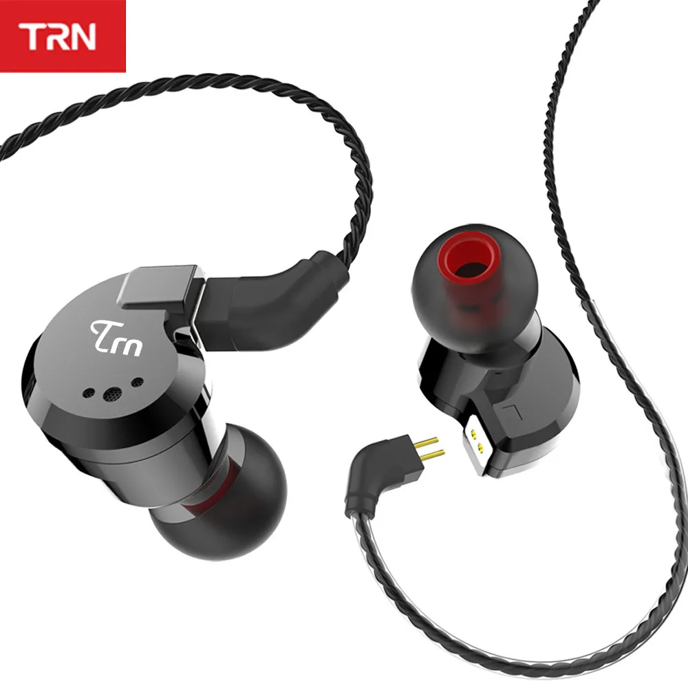 TRN V80 2DD 2BA гибридные наушники вкладыши Hi Fi Monito спортивные для бега гарнитура со