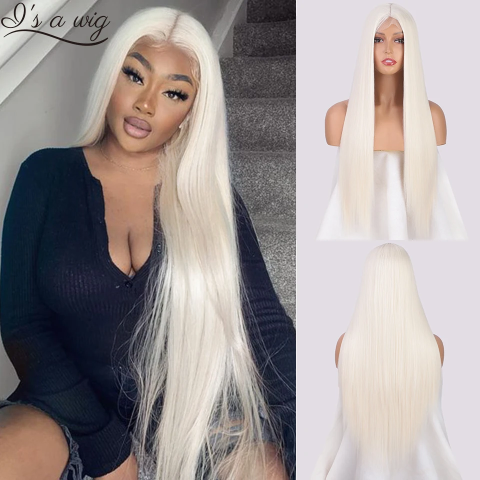 Женский синтетический парик блонд I's a wig длинный прямой для косплея 60 613