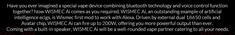 Вейп мод Wismec AI бокс мод 200 Вт 18650 батарея Bluetooth HANDS-FREE динамик Голосовое управление электронная сигарета vape мод