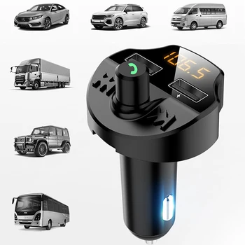 

Car FM Transmitter, Bluetooth 5.0, Mp3 Player, Battery Voltage Adapter, TF Card, Hands Free, Dual USB Smart Chip