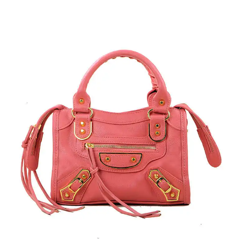 red gold rivet Высокие дизайнерские из искусственной кожи европейский стиль Роскошная мотоциклетная сумка для женщин стильная шикарная Сумочка с кисточками красивые сумки через плечо - Цвет: red gold rivet
