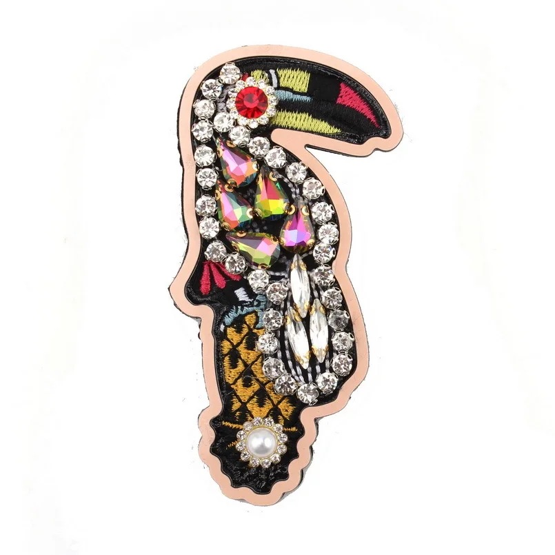 Брошь женская в форме птицы из стекла с кристаллами ручной работы | Украшения и