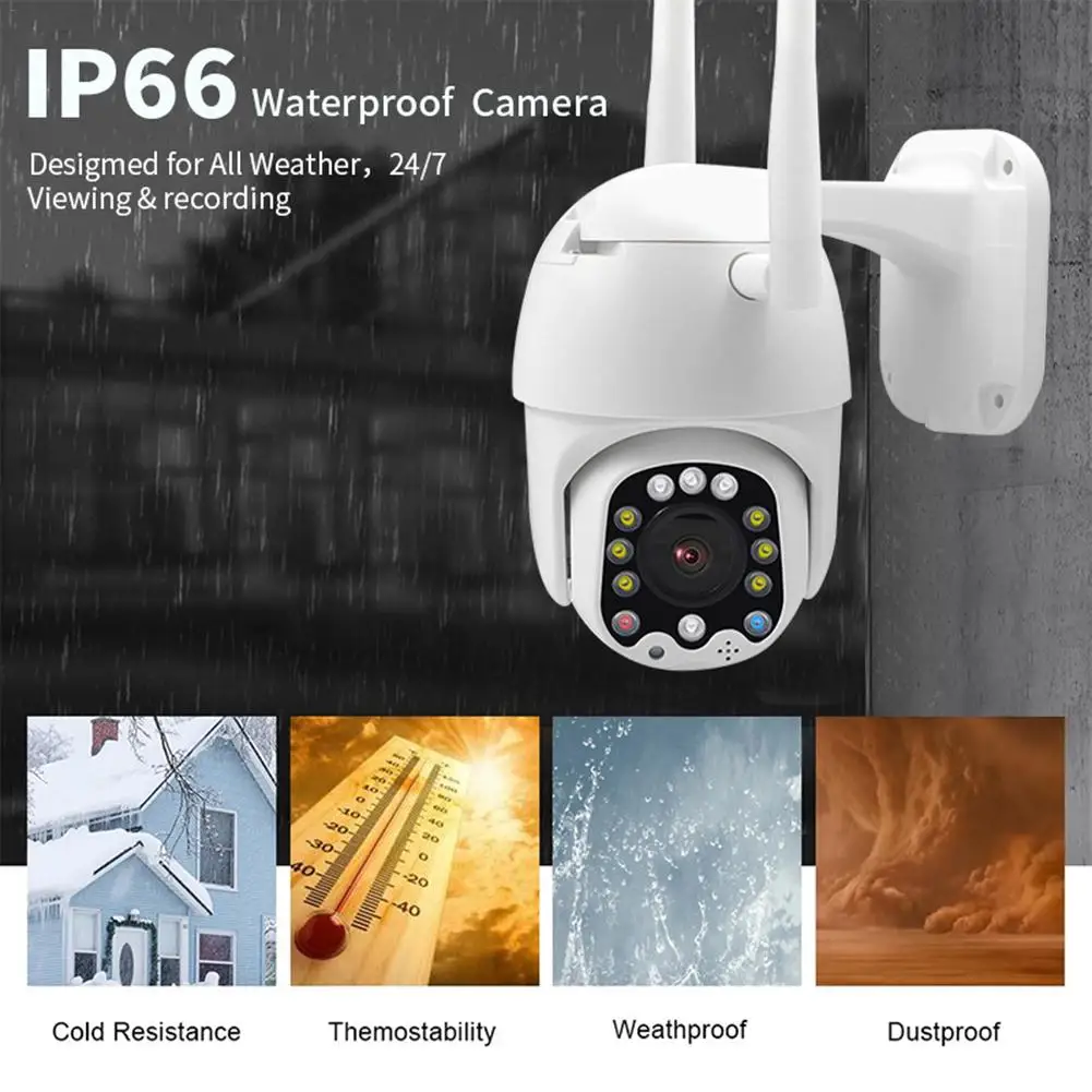 1080P 12LED Автоматическое отслеживание PTZ Мини wifi Открытый Купол домашней безопасности IP камера беспроводной HD 2MP CCTV водонепроницаемый ночное видение