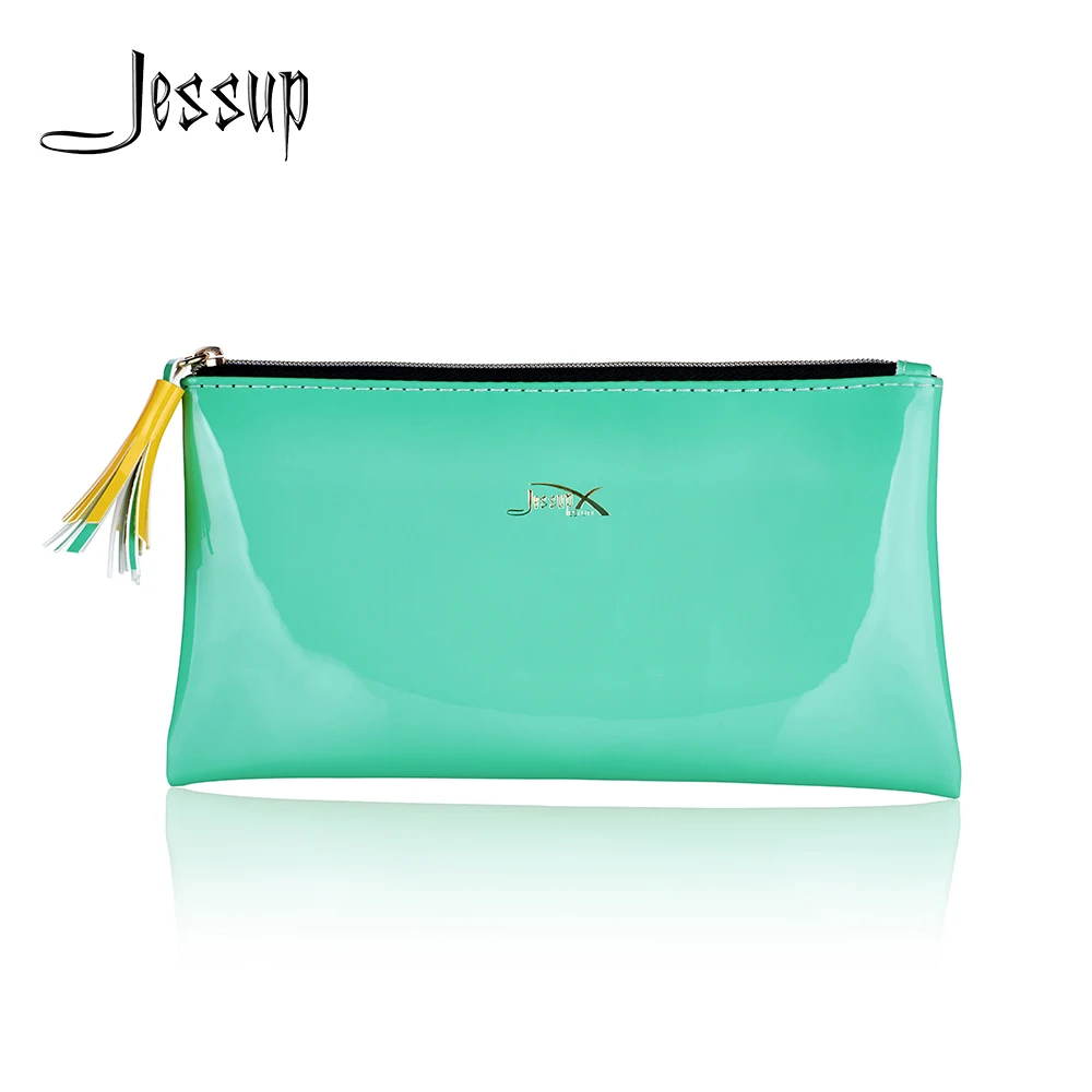 

Jessup Cosmetics Bag Neo Mint PU Lether Set Women Makeup Accessories Tools Travel Beauty Make up Brushes Bags