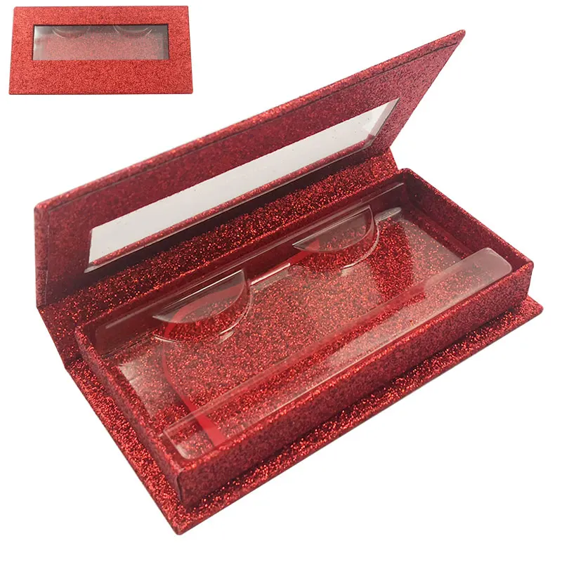 1 пара макияж футляр для ресниц пустая коробка для ухода за накладными ресницами контейнер держатель секционный инструмент повторно используемая коробка для ресниц пустые ресницы - Цвет: red