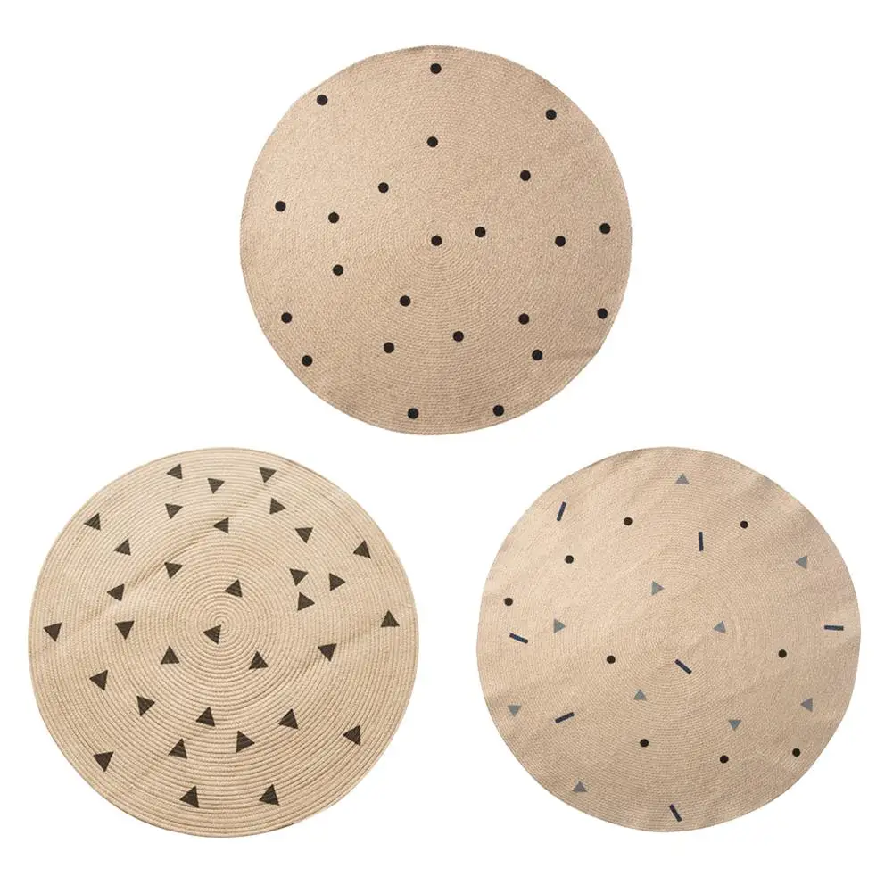 Уникальный Тканый Плетеный джутовый коллекционный ручной тканый натуральный круглый коврик из натуральных волокон