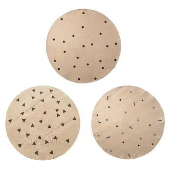 

Unique Loom Braided Jute Collection Hand Woven Natural Fibers Natural Round Rug