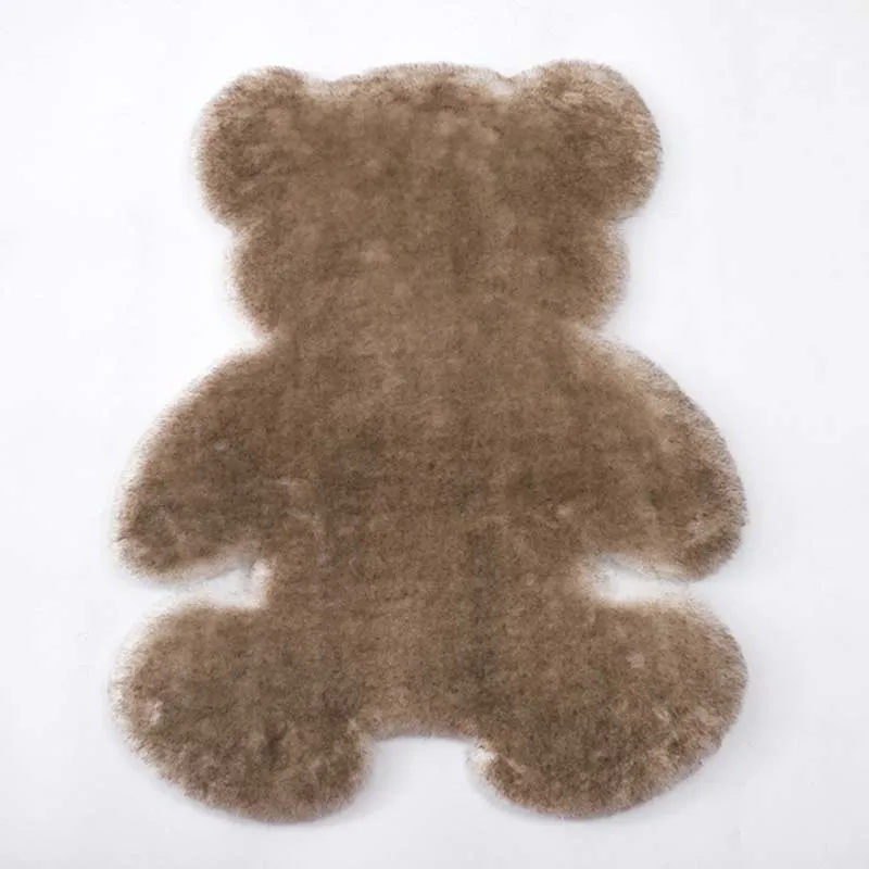 Mcao Cartoon Bear Carpet Animal Shape Fluffy Hairy Rabbit Fur Carpets