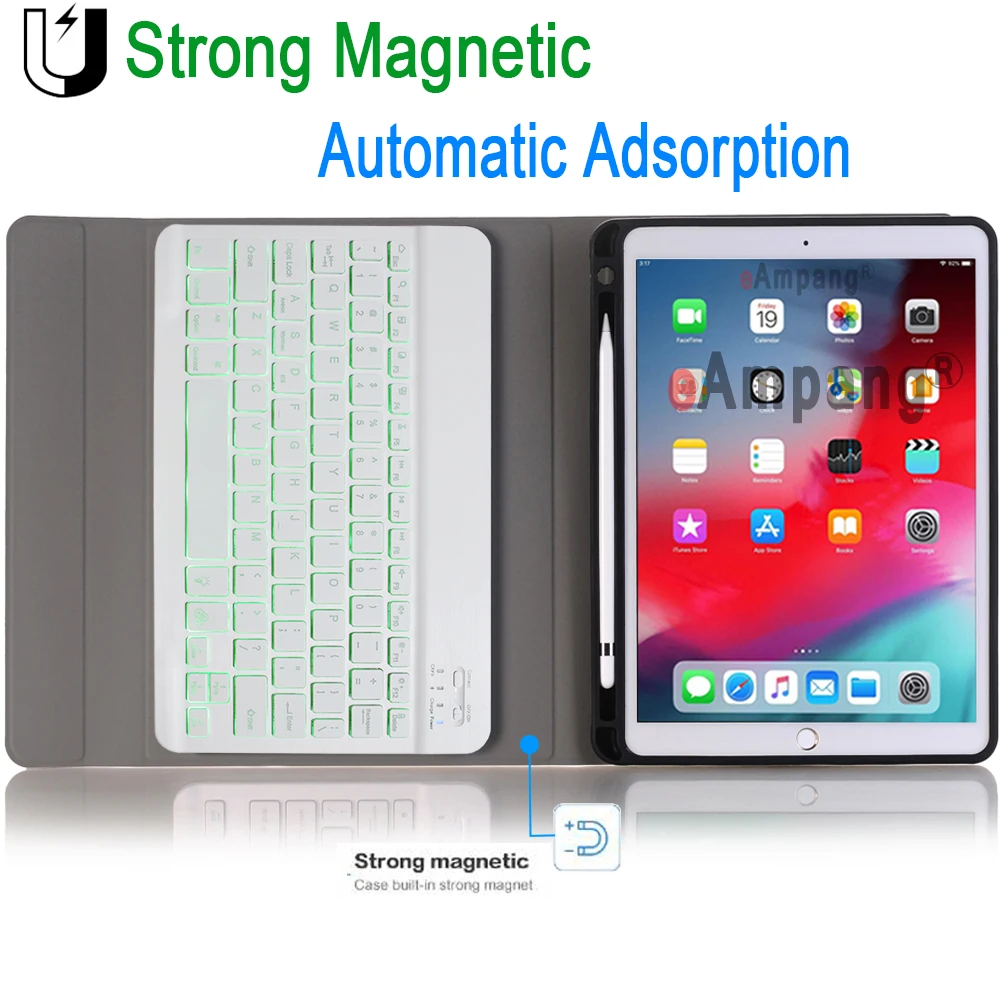 7 Colors Backlit Keyboard Case For Apple iPad 10.2 2019 7 7th Gen Generation A2200 A2198 A2232 Case