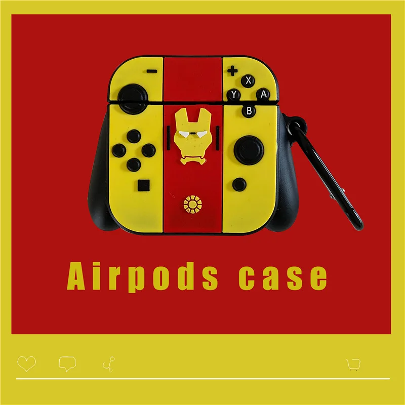 Чехол для AirPods силиконовый милый 3D игровой чехол для наушников Airpods 2 Чехол для наушников Apple Air Pods чехол для наушников кольцевой ремешок
