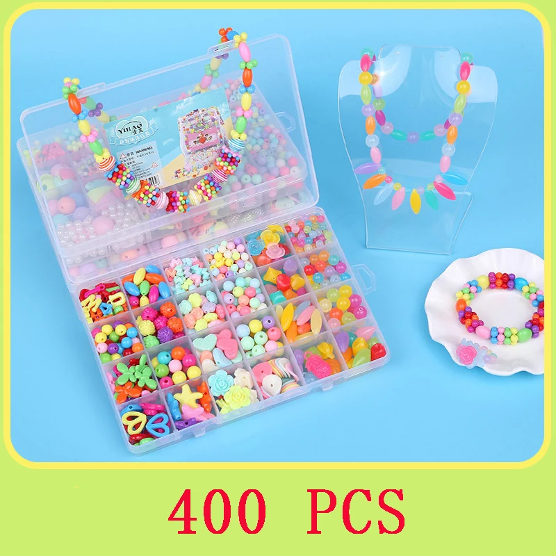 Kit for Make Bracelets Beads Toys for Children DIY 24 Grid