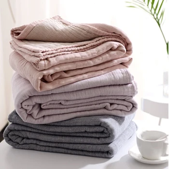 

Solid Color Blanket Soft Cotton Towel Quilt Blankets For Adult Air-conditioning For Bed Blanket Throw Bed Sheet Bedspread Sofa