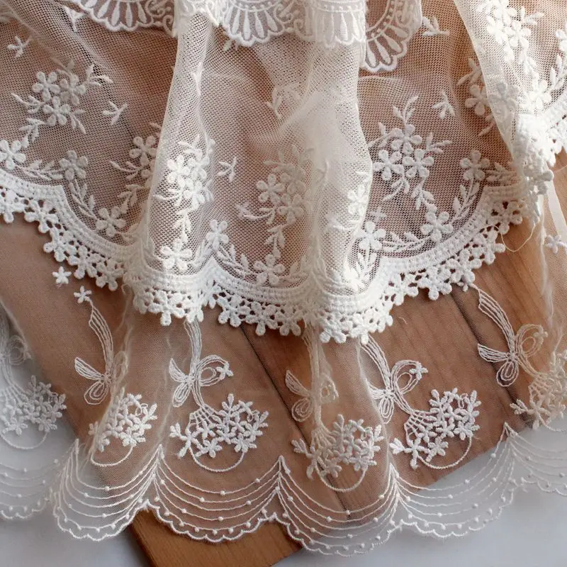 Белая кружевная ткань белый цветок кружевная отделка вышитая для шитья шляпы Нижнее белье Свадебное платье украшение Африканское кружевное украшение лентами